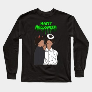 happy halloween whisper kids green Long Sleeve T-Shirt